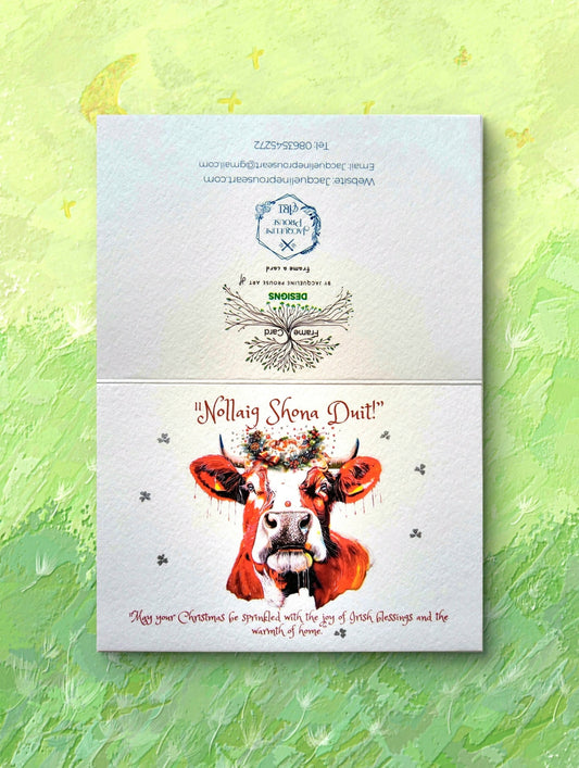 Christmas Frame A Card-Christmas Red Cow