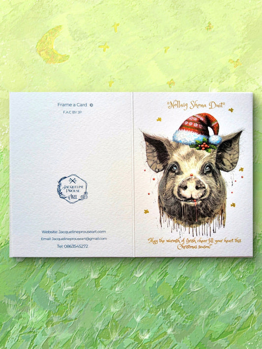 Christmas Frame A Card-Christmas Pig🎄🐽