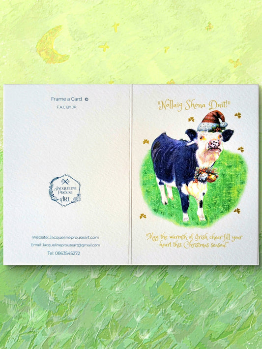 Christmas Frame A Card - Irish Christmas Cow 🎄🐮