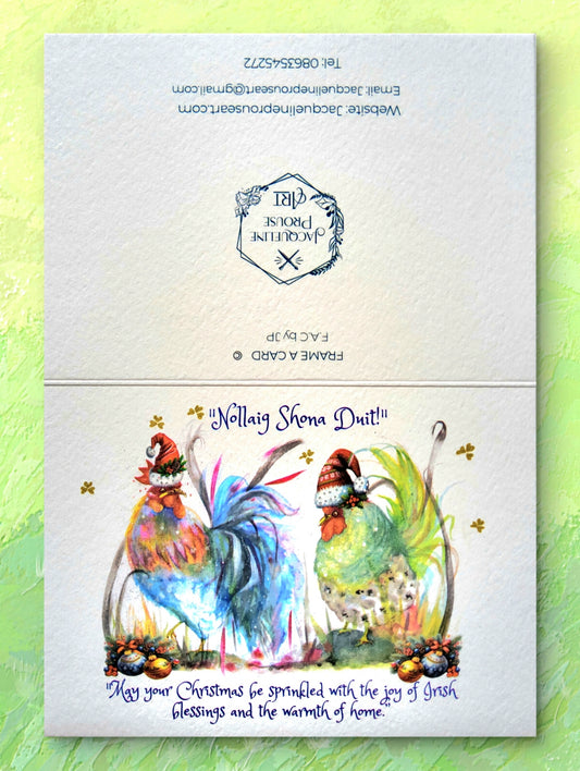 Christmas Frame A Card - Irish Christmas Hens 🎄🐓🐓