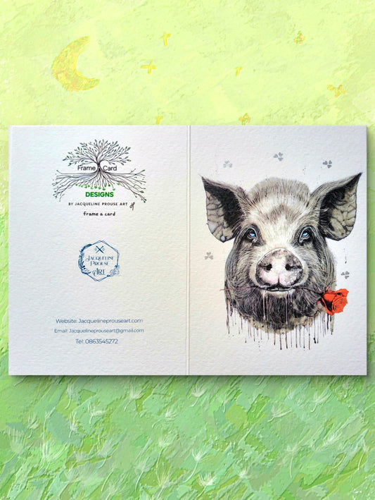 Greeting Frame A Card- Irish Love Pig🫶🐽❤️