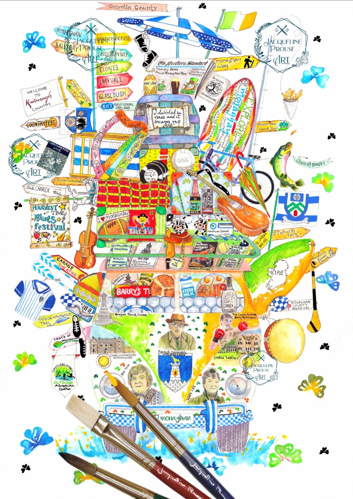 Monaghan Wagon
Rare Irish Wagon artwork for County Monaghan, filled with folk charm and local references.