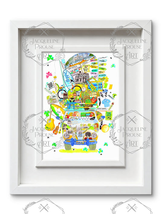 DUBLIN ART PRINT- THE RARE DUBLIN WAGON☘️ A Gift For All Occasions ☘️