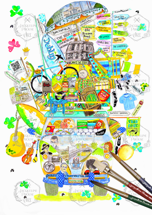 DUBLIN ART PRINT- THE RARE DUBLIN WAGON☘️ A Gift For All Occasions ☘️