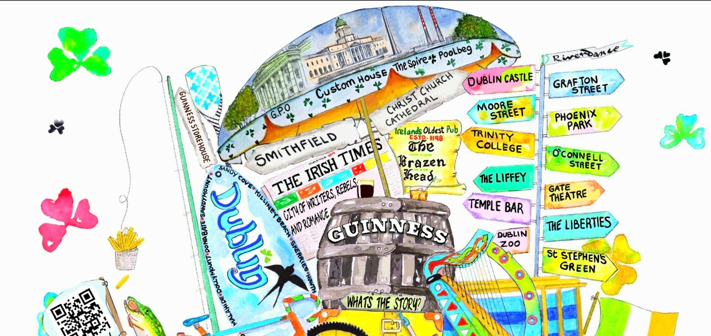 DUBLIN ART PRINT- THE RARE DUBLIN WAGON☘️ A Gift For All Occasions ☘️