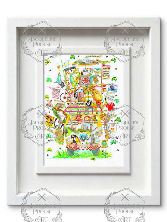 CORK ART PRINT ART PRINT - THE RARE CORK WAGON☘️ A Gift For All Occasions ☘️