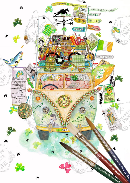 Ireland Wagon
All-Ireland Rare Irish Wagon artwork, featuring elements from around the county in a unified, detailed illustration.