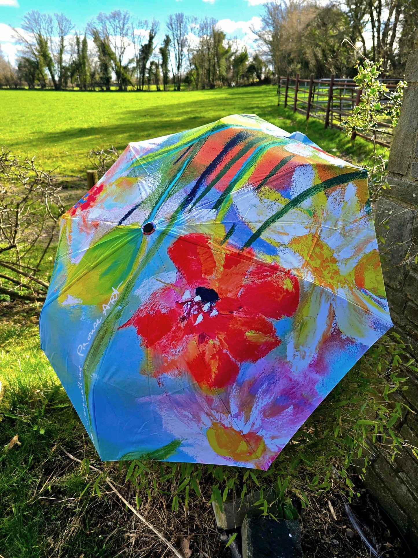 COMPACT UMBRELLA - IRISH DAFFODILS & SPRING FLOWERS💐🌻🌷🌸