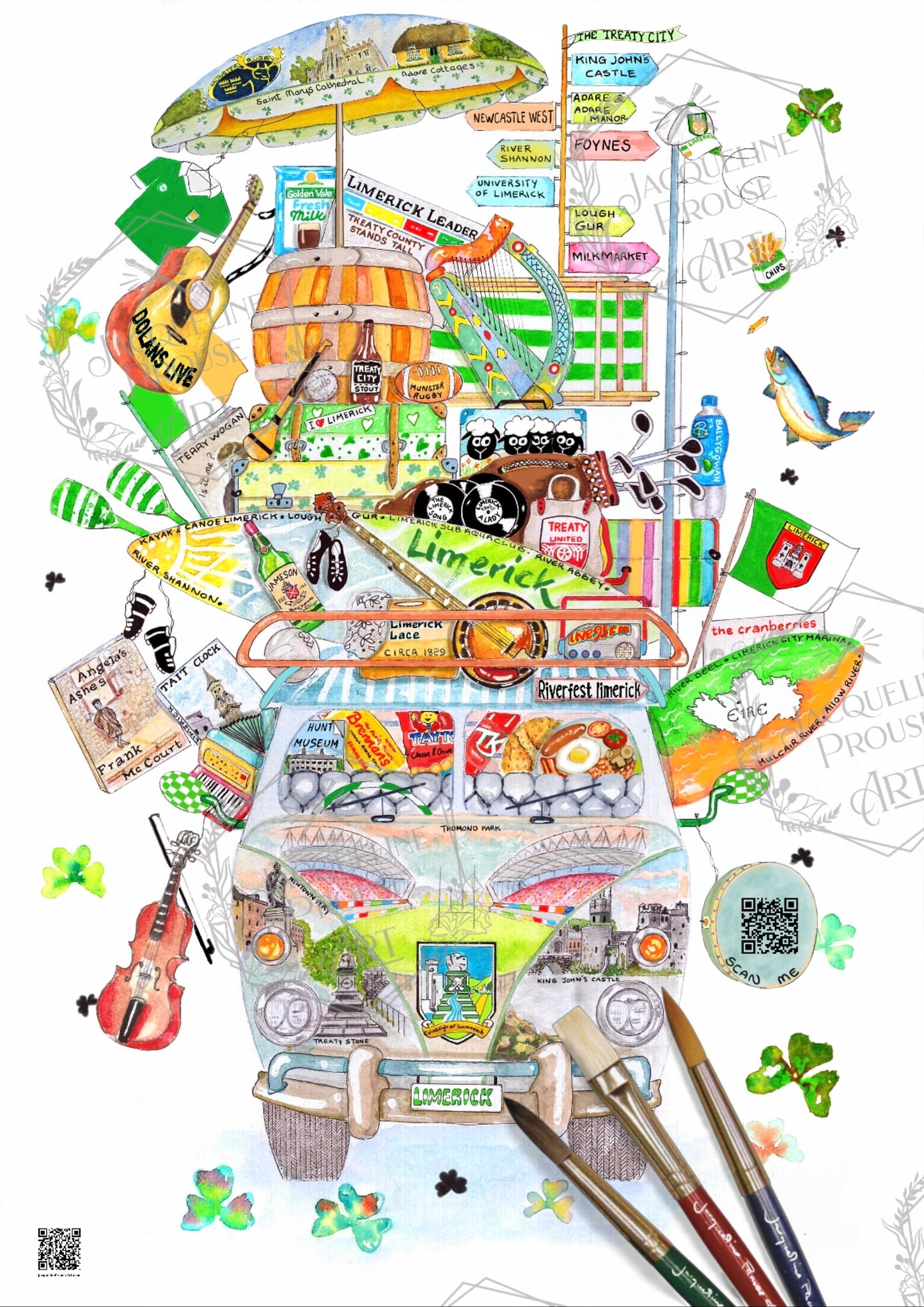 LIMERICK ART PRINT - THE RARE LIMERICK WAGON☘️ A Gift For All Occasions ☘️
