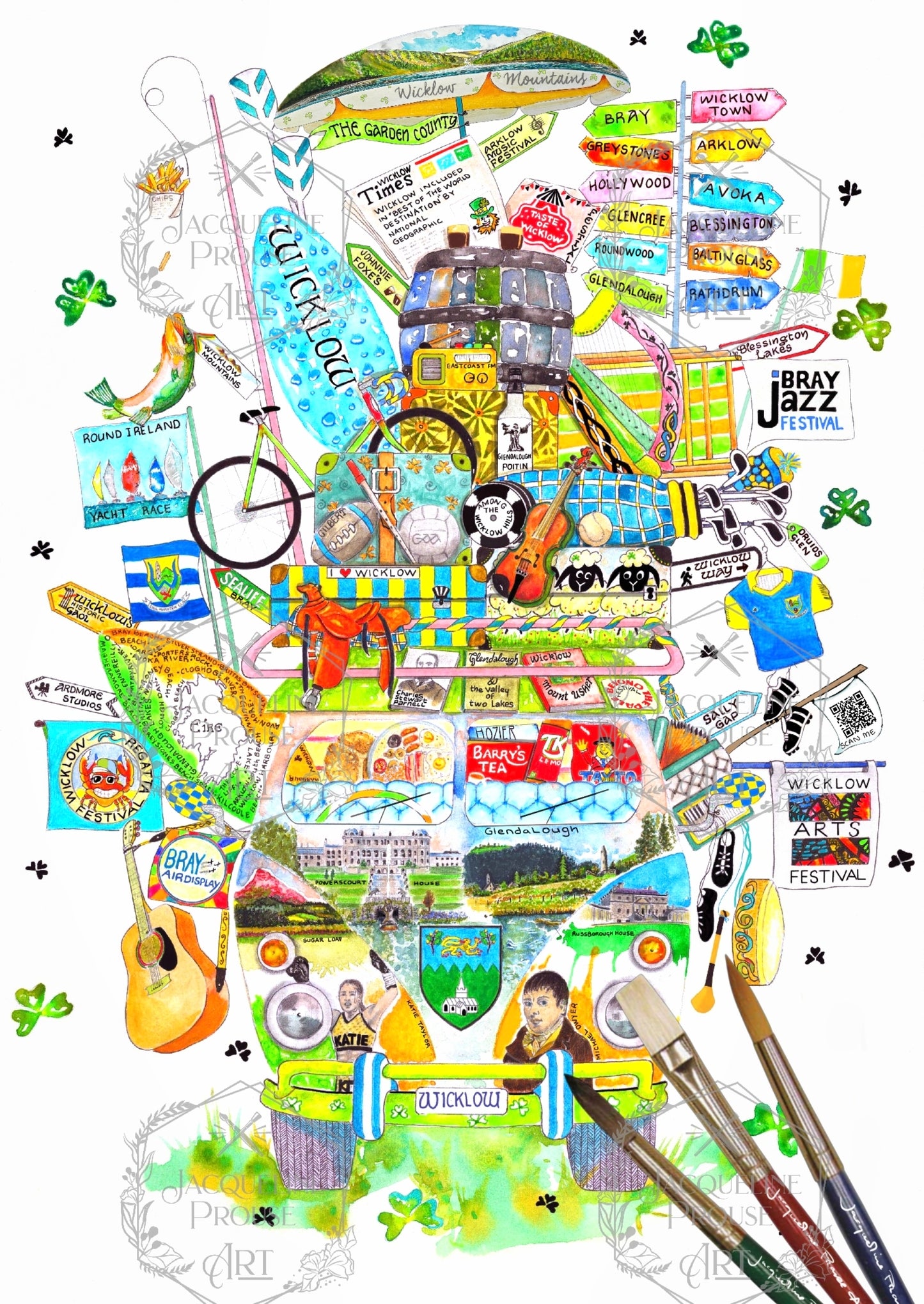 WICKLOW ART PRINT- THE RARE WICKLOW WAGON☘️ A Gift For All Occasions ☘️