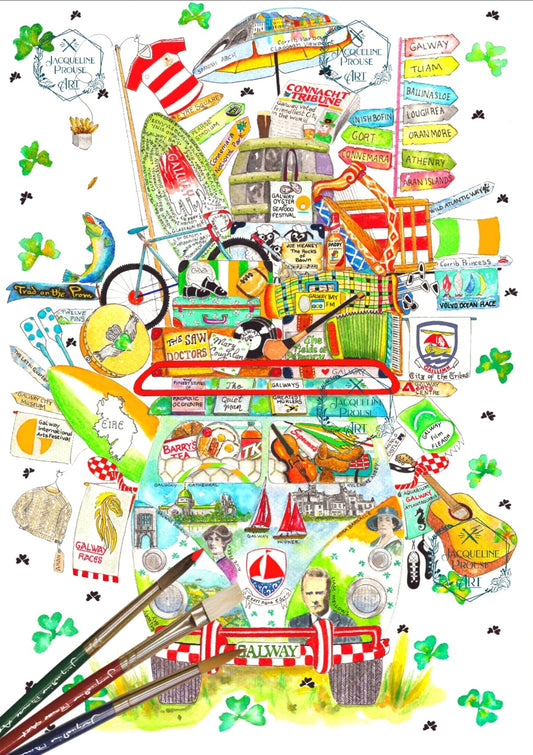 Galway Wagon
Rare Irish Wagon illustration for County Galway, reflecting artistic flair and cultural landmarks.
